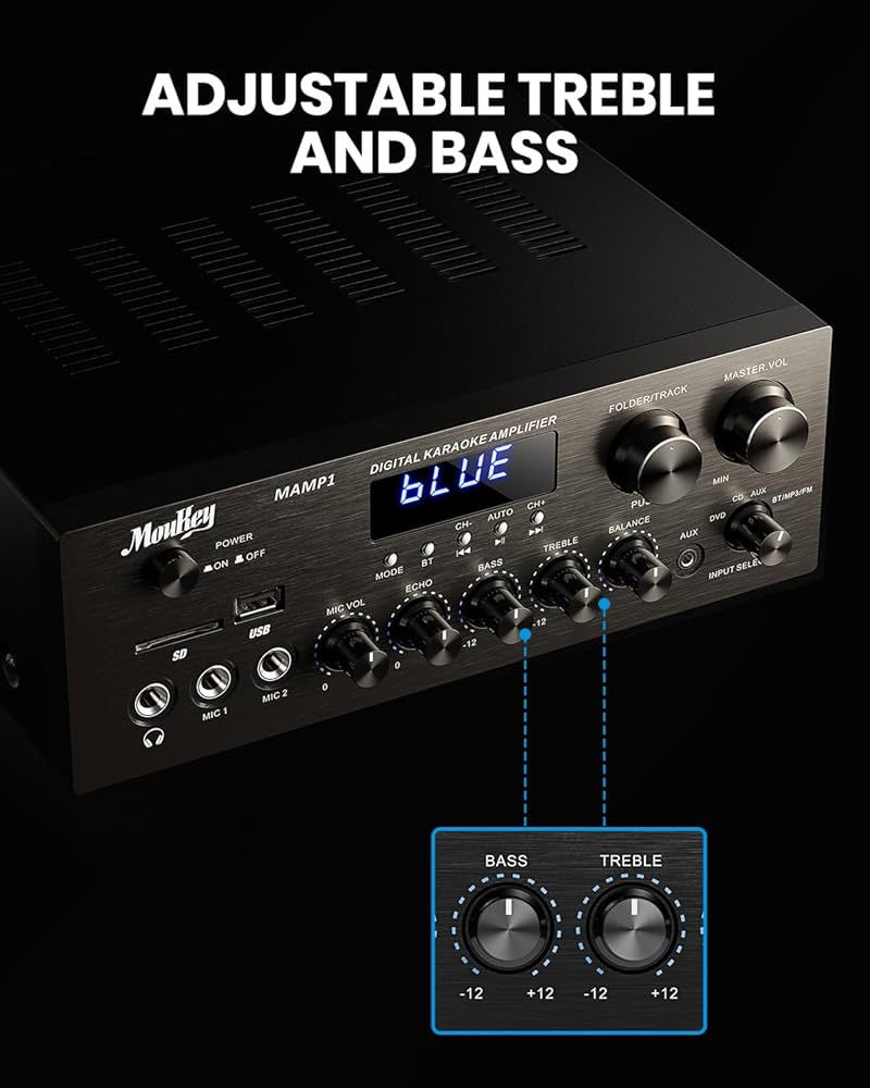 Amazon.co.jp: Moukey パワーアンプ システム マイクミキサー 220W
