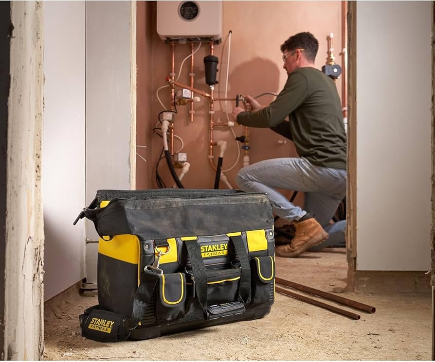 STANLEY FATMAX Open Mouth Rigid Tool Bag with Storage Compartment