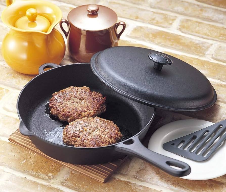 Amazon｜岩鋳 Iwachu フライパン24蓋付 黒焼付 内径23.5cm IH対応 南部