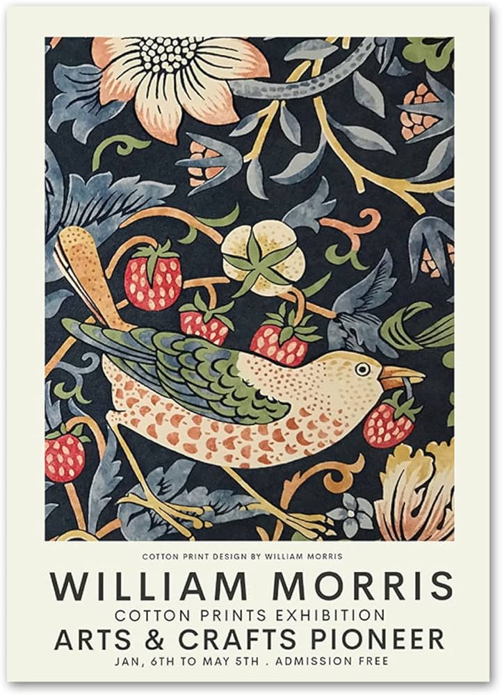 Amazon.co.jp: ウィリアムモリスポスターとプリント鳥の花植物