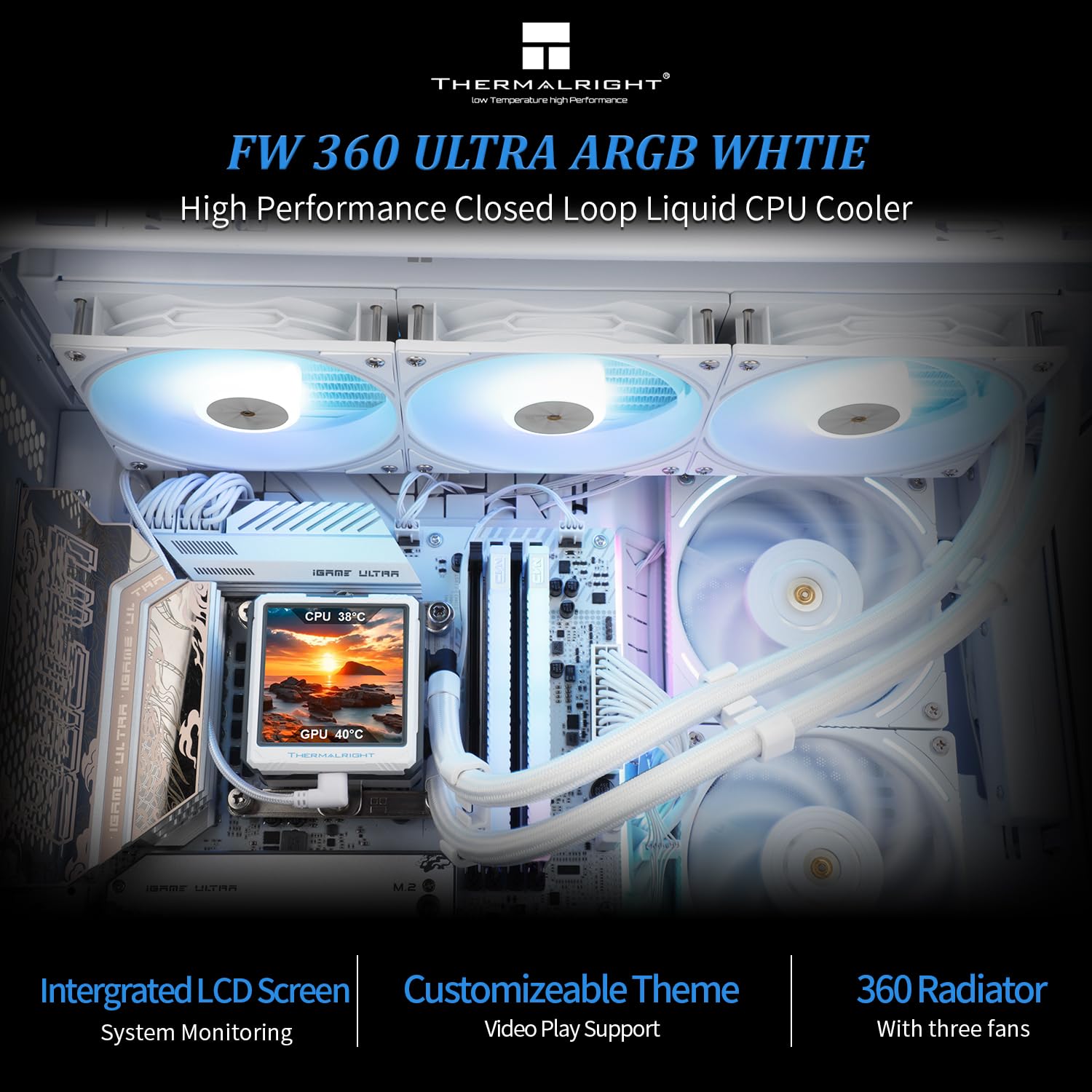 Amazon.co.jp: Thermalright FW360 Ultra ARGB ホワイト CPU AIO