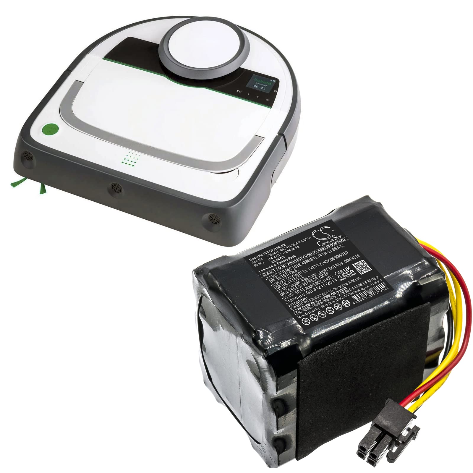 Amazon.co.jp: Cameron Sino 6000mAh 新しい交換用バッテリー Vorwerk