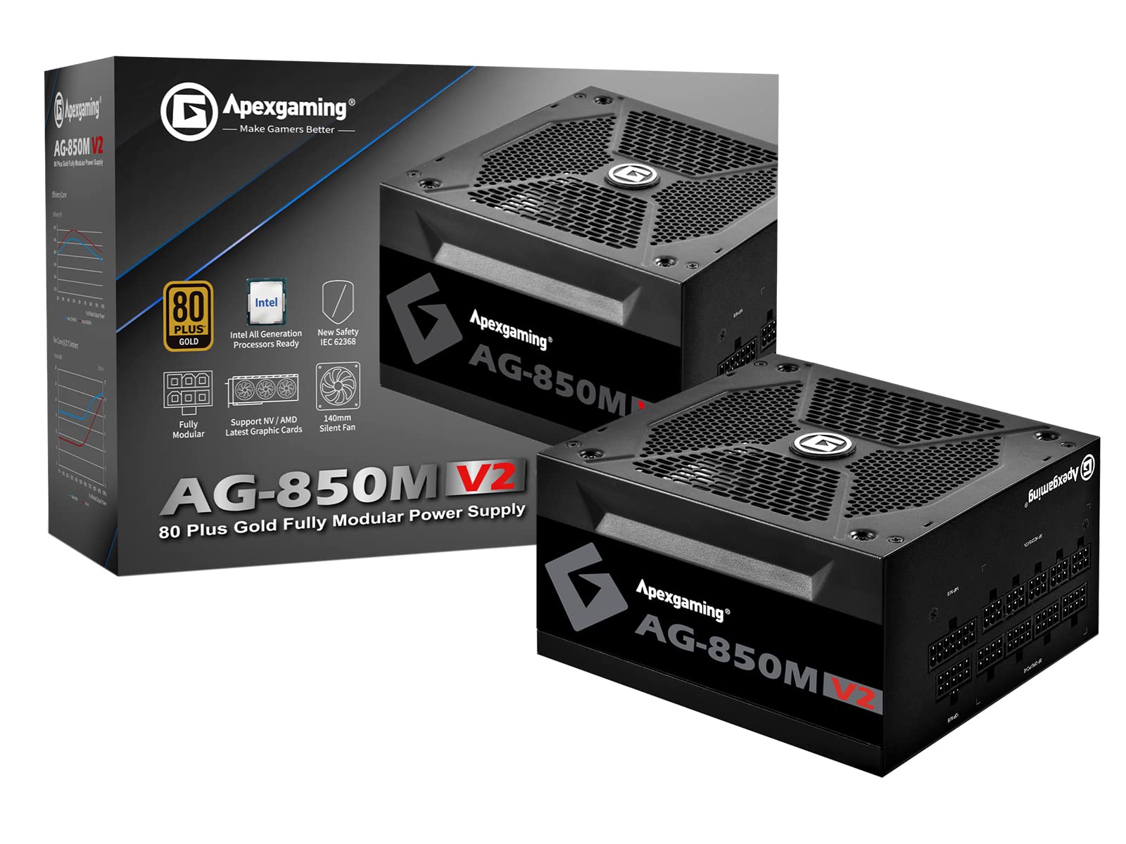 Amazon | Apexgaming AGシリーズ 80 PLUS GOLD認証 850W フルプラグ