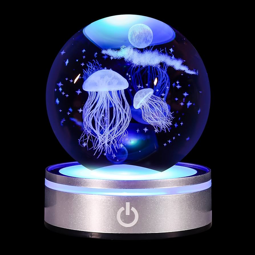 Amazon.co.jp: 3D クリスタル ボールクラゲ LEDライト 多色変更