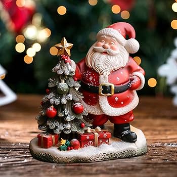 Amazon.co.jp: 樹脂製サンタクロースの置物、サンタの置物 | ビスタ
