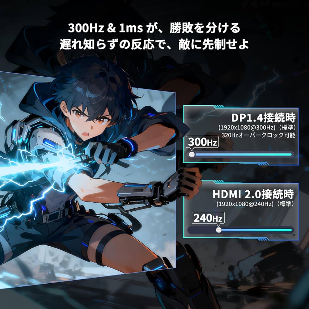 Amazon.co.jp: KEY TO COMBAT 24.5インチゲーミングモニターFHD 300Hz