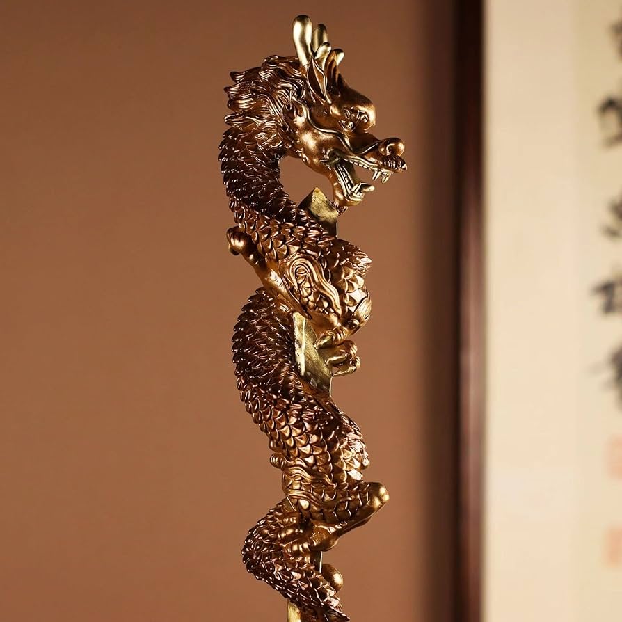 Amazon.co.jp: 龍の置物 倶利伽羅龍王 風水 龍 置物 倶利伽羅剣 龍剣