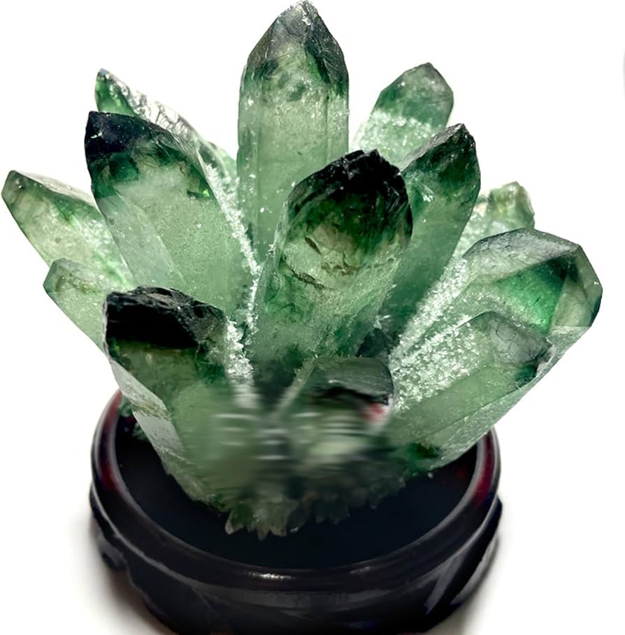 Amazon.co.jp: クリスタル 天然水晶 緑水晶 グリーン 天然石 六角柱