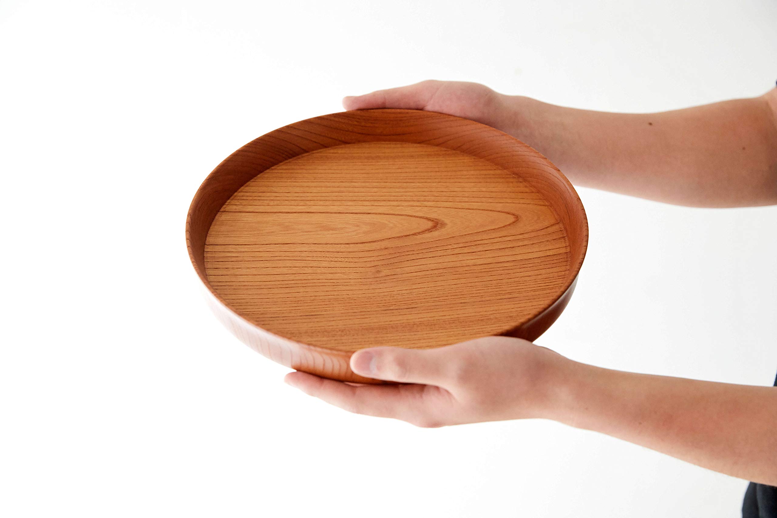 Amazon｜woodpecker 丸盆 トレー 木製 ケヤキ 日本製 天然木 ケヤキの