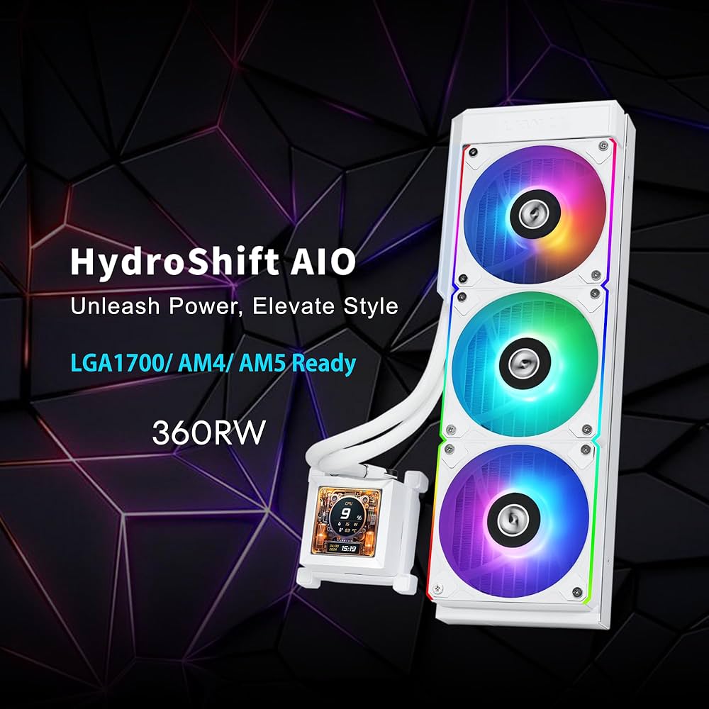 Amazon | LIANLI 簡易水冷キット HydroShift LCD 360R White ARGB