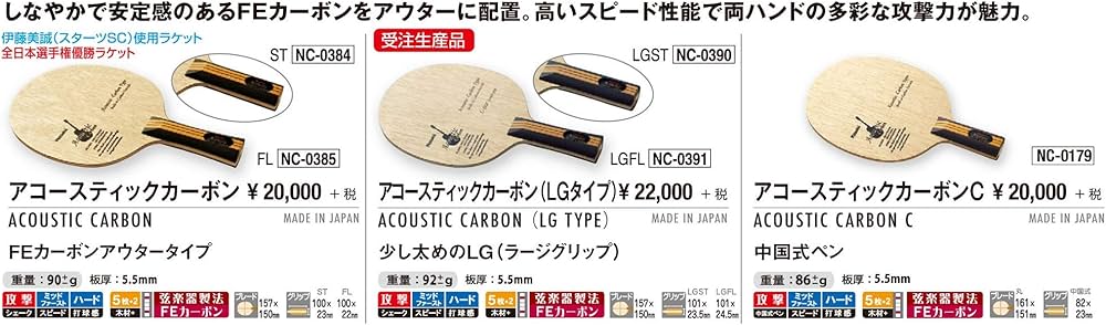 Amazon.co.jp: ニッタク(Nittaku) 卓球 ラケット アコースティック