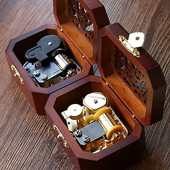 Amazon | オルゴール レトロ 木製 手巻きオルゴール ミュージック