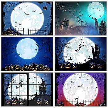 Amazon.co.jp: バック紙 背景紙 満月 ハロウィン パンプキン ダーク