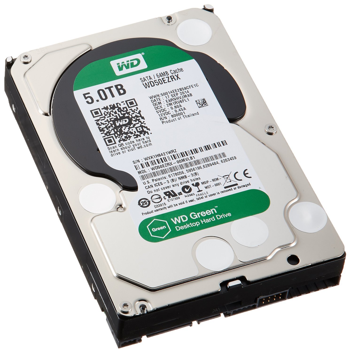 Amazon | WD 内蔵HDD Green 5TB 3.5inch SATA3.0（SATA 6 Gb/s） 64MB