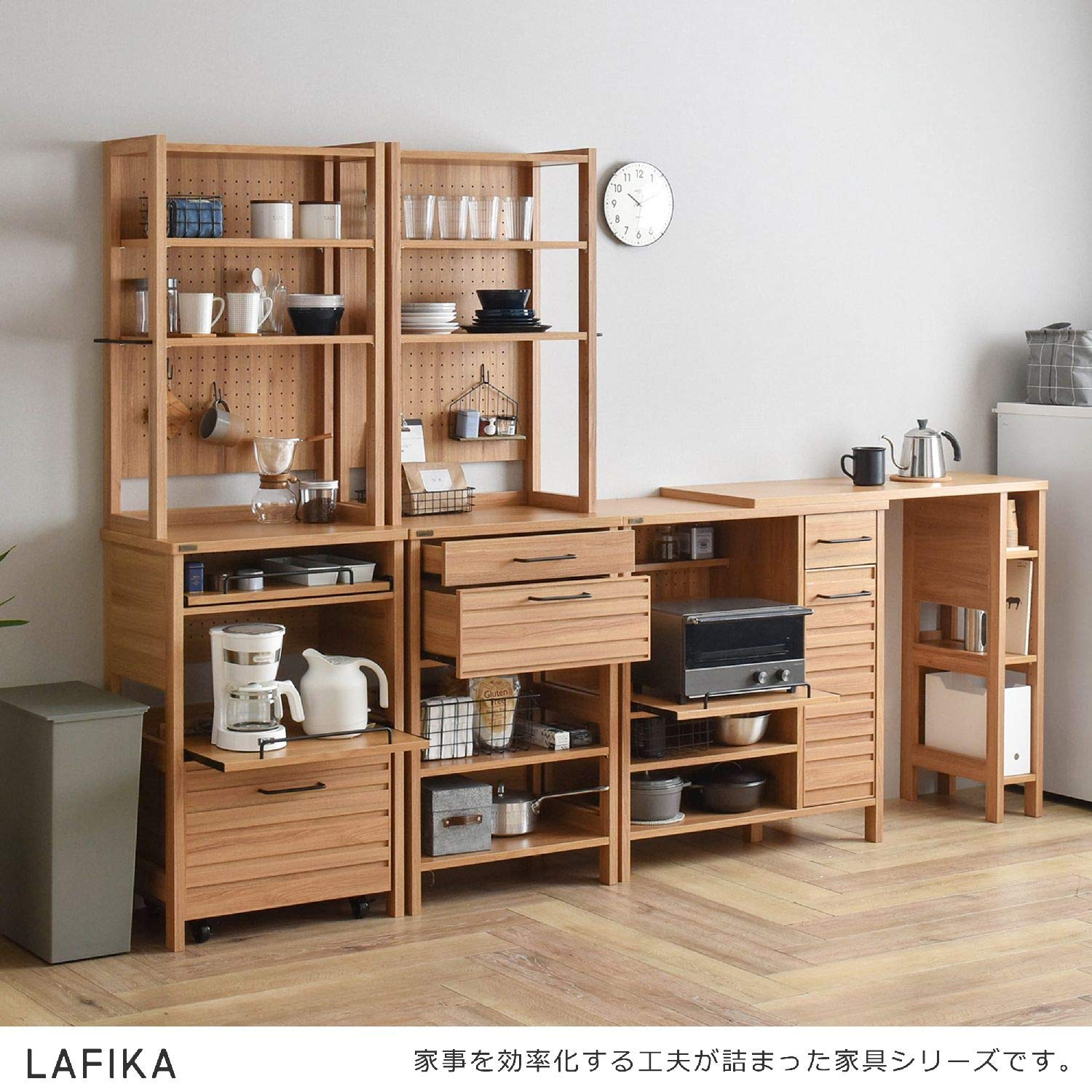 Amazon｜SATO(佐藤産業) 食器棚 ナチュラル 幅60cm 奥行40cm 高さ180cm