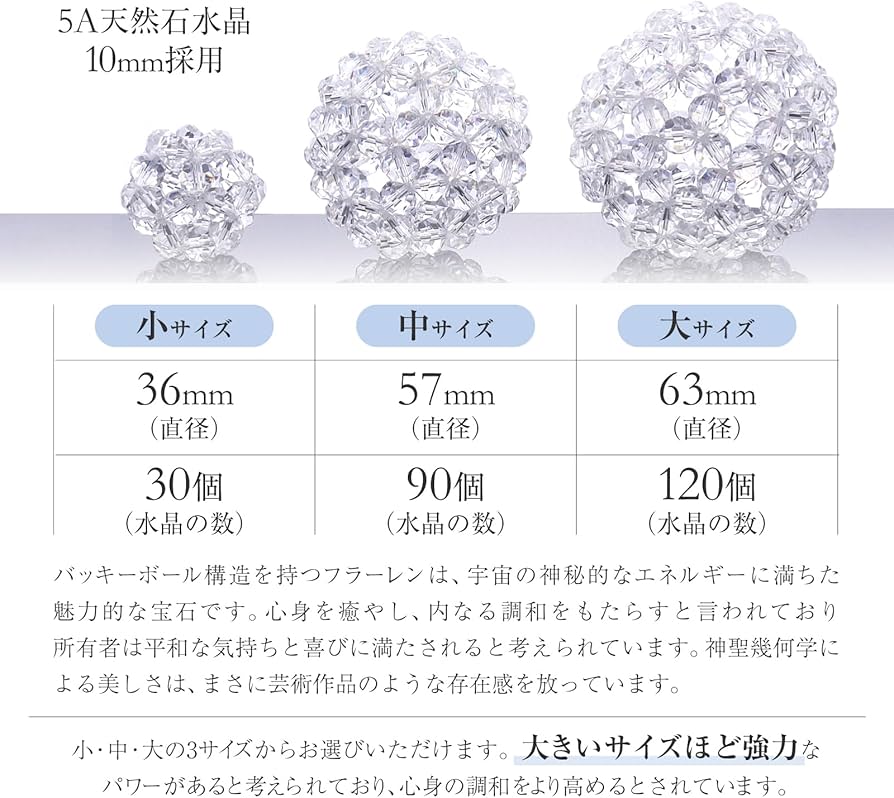 Amazon.co.jp: 宝珠 天然石 水晶 5A フラーレン 10mm 神聖幾何学
