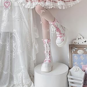 Amazon | [GUREITOJP] ミドルブーツ 編み上げブーツ レディース