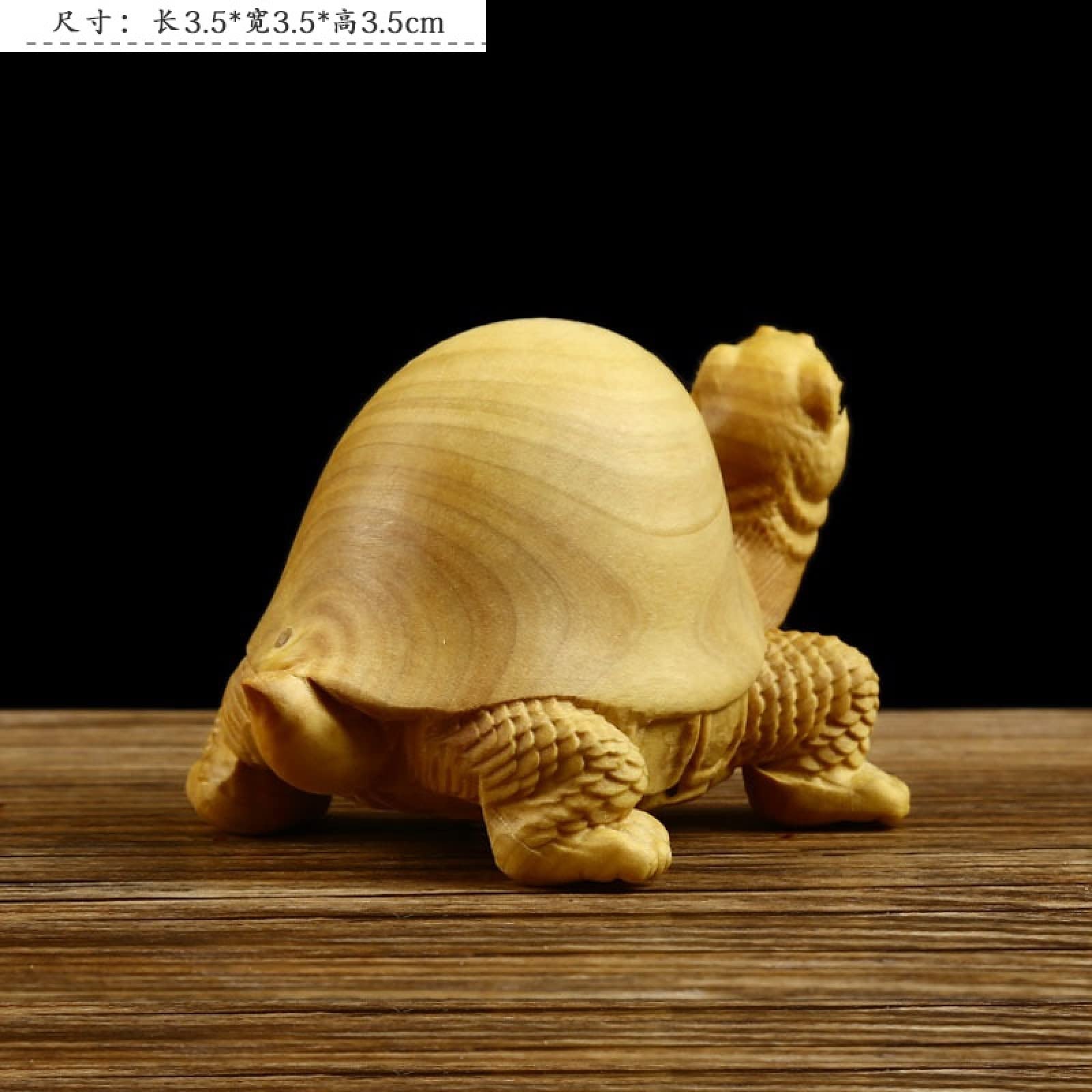 Amazon.co.jp: 置物 小さな葉のツゲの木の彫刻のカメハンドルの彫刻の