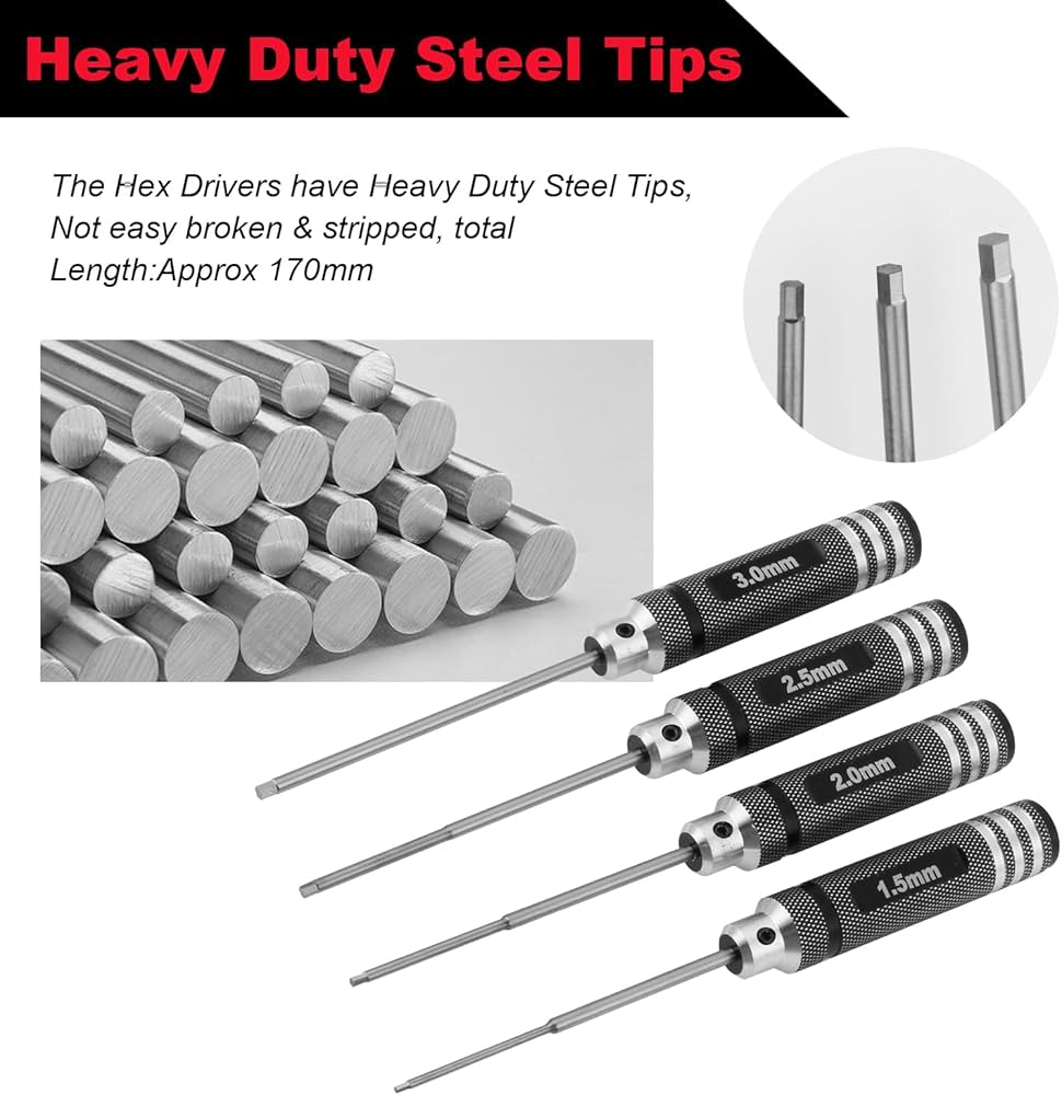 Amazon.com: Hobbypark Hex Driver Set (1.5mm 2.0mm 2.5mm 3.0mm