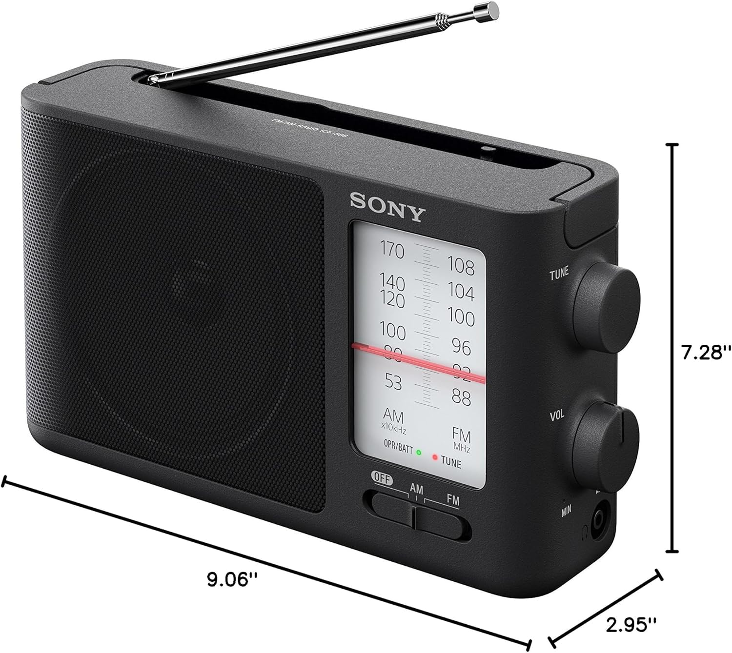 Amazon.com: Sony ICF-506 Analog Tuning Portable FM/AM Radio, Black