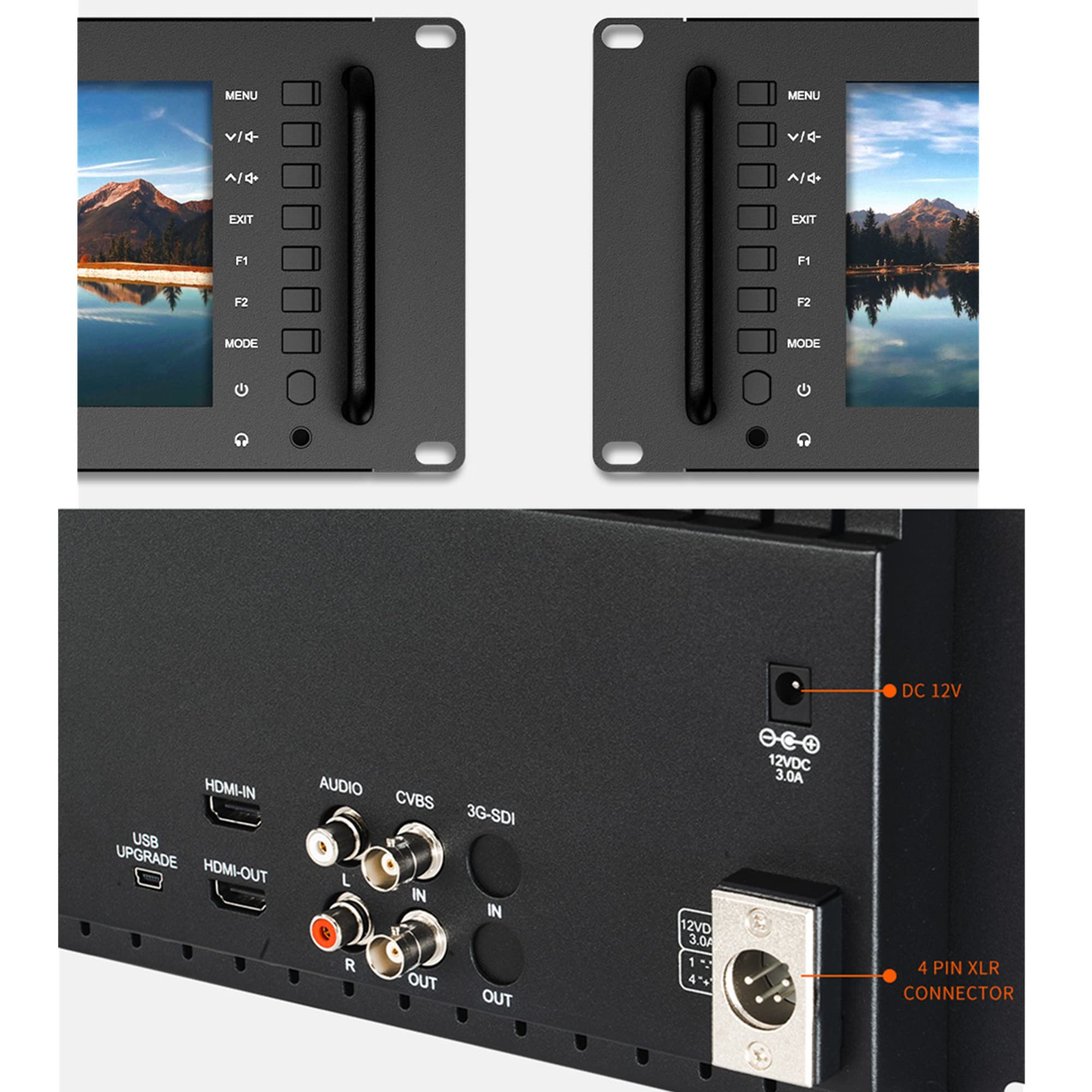 Amazon.co.jp: Feelworld D71-H デュアルモニター 7インチ 3RU IPS