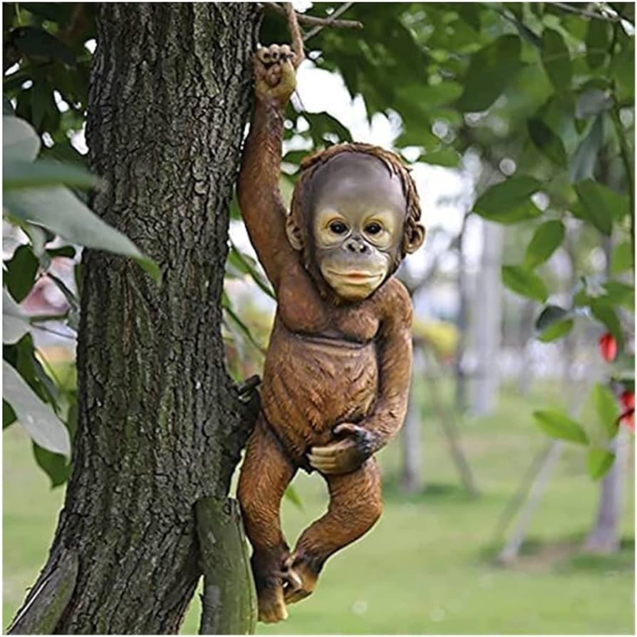 Amazon.co.jp: 彫刻 置物・オブジェ 像樹脂ジャングル猿ぶら下げ動物像
