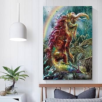 Amazon.co.jp: エルフモンスターの (1585) キャンバスポスター幻想的な