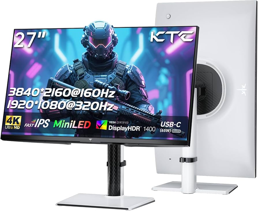 KTC 27 Inch 4K MiniLED Gaming Monitor, UHD 3840x2160 Dual Mode (4K