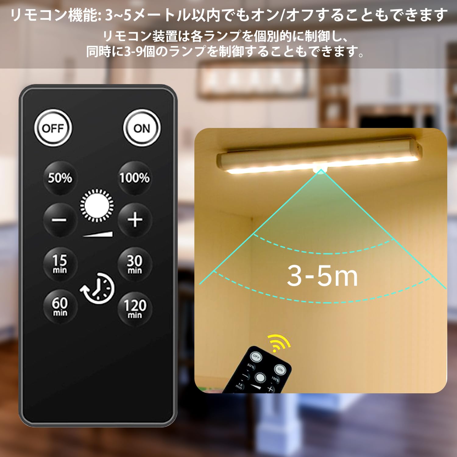Amazon.co.jp : TopYart LEDライト 電池式 リモコン付き 配線不要 高