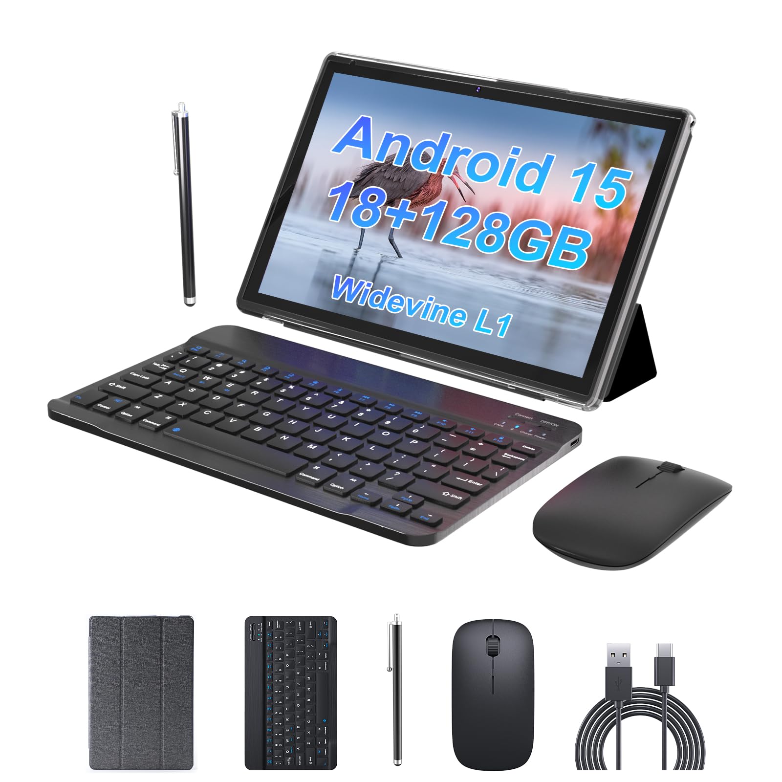 Amazon.com : Android 15 Tablet 10 inch Tablet 2 IN 1 Tablets with