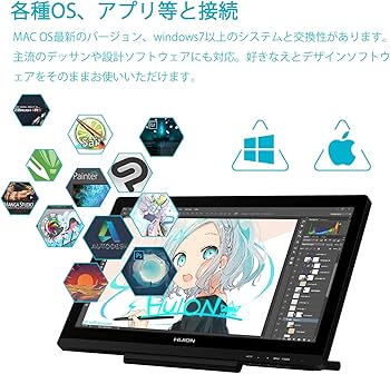 Amazon | HUION 液タブ Kamvas 20 液晶ペンタブレット 19.5インチ 充電