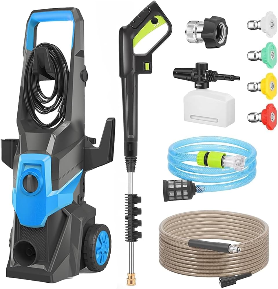 Amazon | AUAU 高圧洗浄機 1800W 17MPa 水道直結 4つのノズル 自吸両用