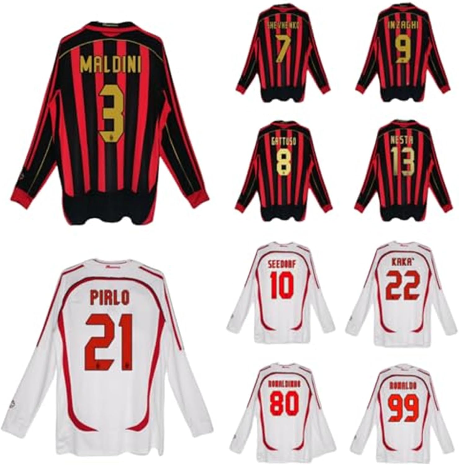 Amazon.co.jp: サッカー 長袖 ユニフォーム レトロ 06-07 ACミラン