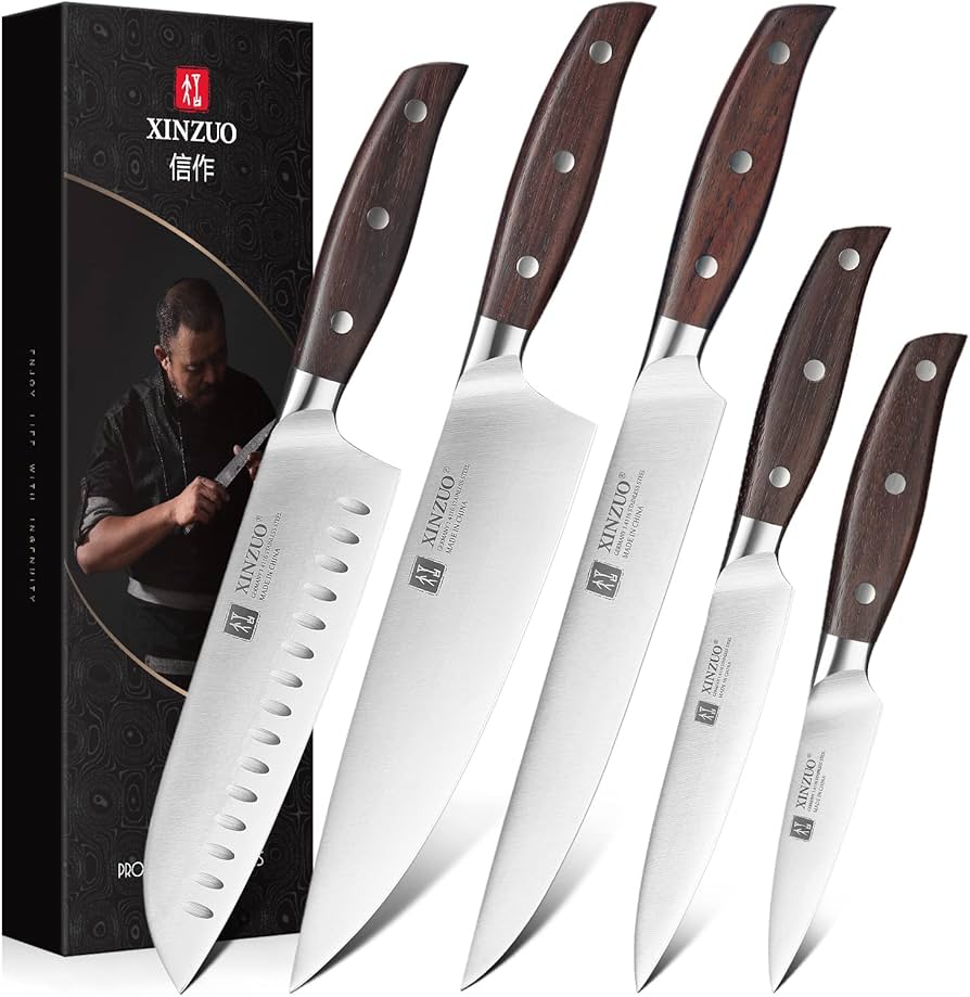 Amazon | XINZUO ドイツ製1.4116ステンレス鋼5本包丁セット