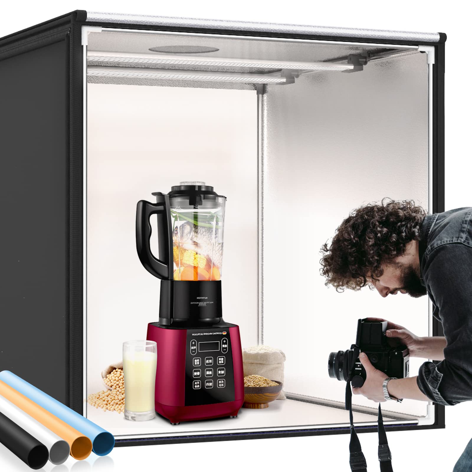 Amazon | 撮影キット SAMTIAN 83x83x83cm 超大型撮影ボックス 4色背景