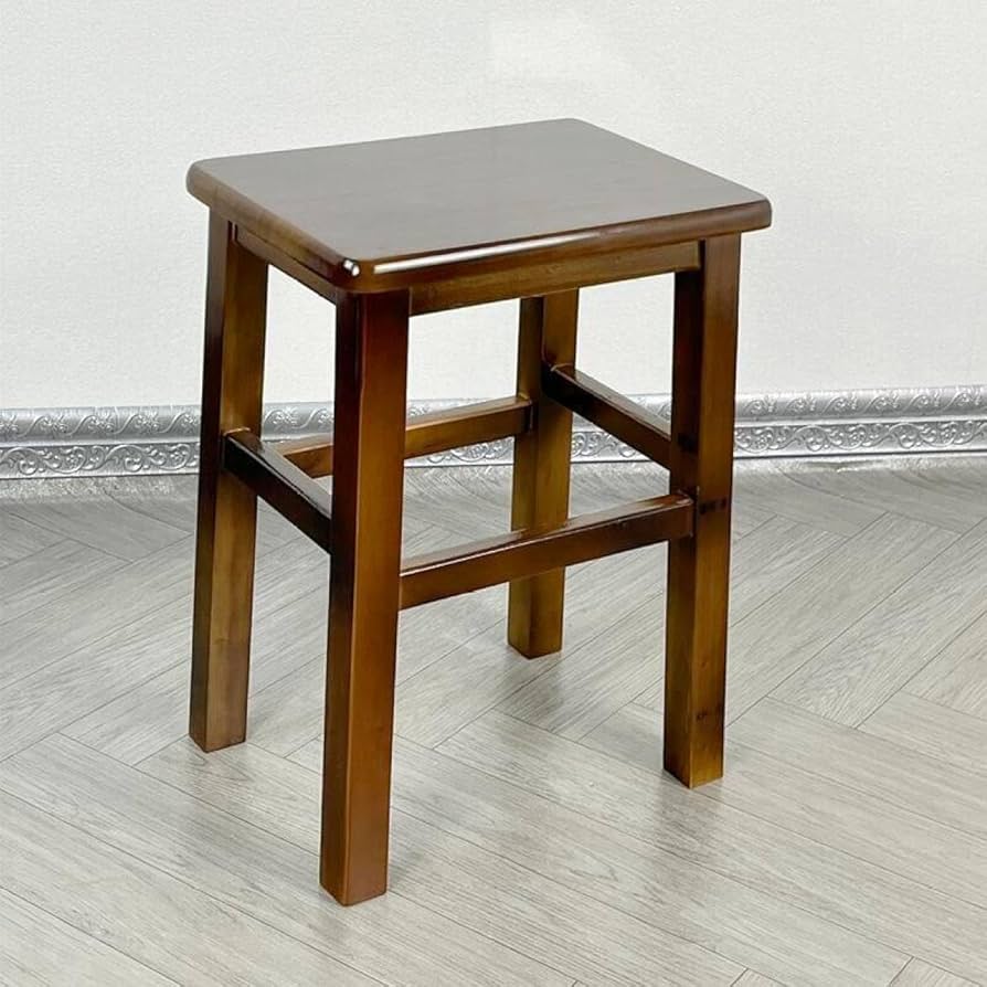 Amazon.co.jp: THLD 木製 スツール 円形 アンティーク調 横長 腰かけ