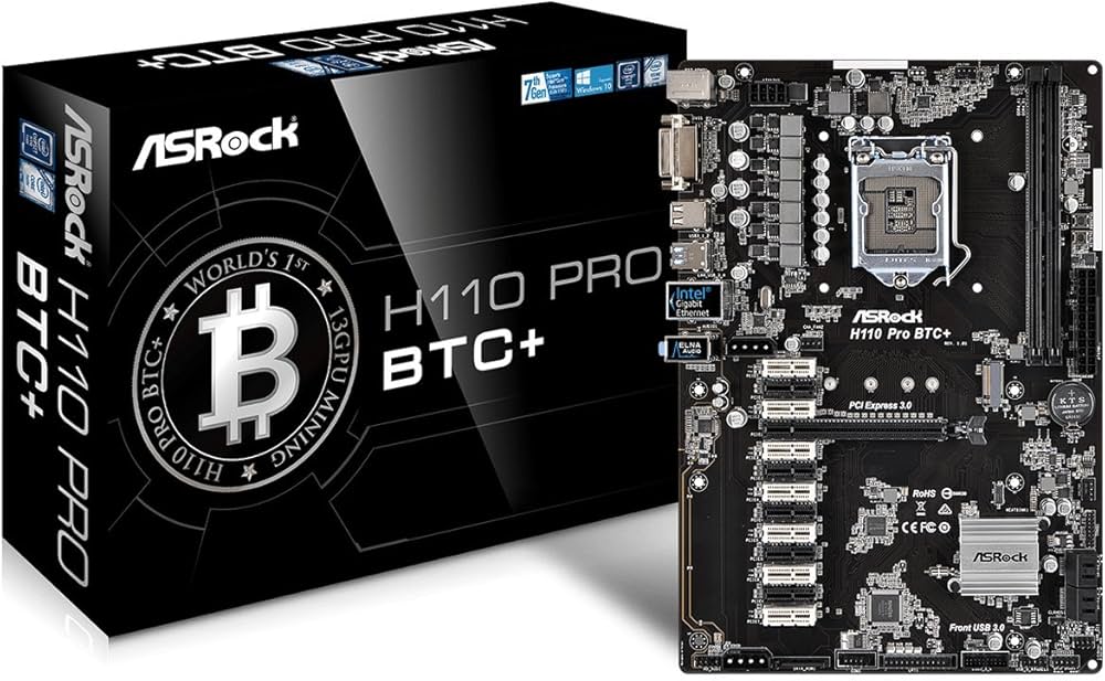 Amazon | ASRock H110 Pro BTC+ 13GPUマイニングマザーボード** 暗号