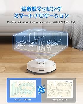 Amazon | 【21,000Pa+5,000Pa強力吸引】ロボット掃除機 自動ゴミ収集