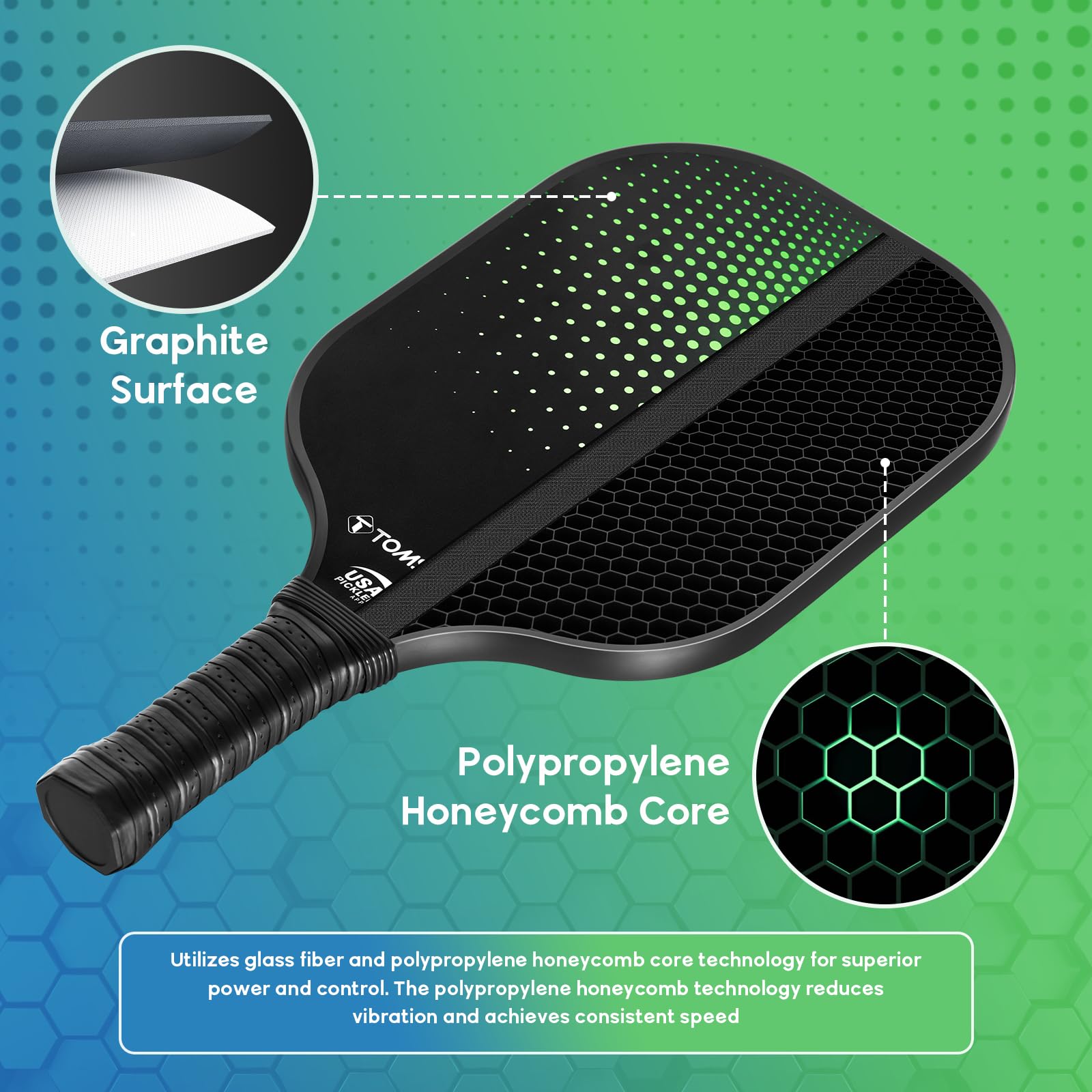 Amazon.co.jp: TOMSHOO ピックルボールパドル 2/4個セット USAPA承認