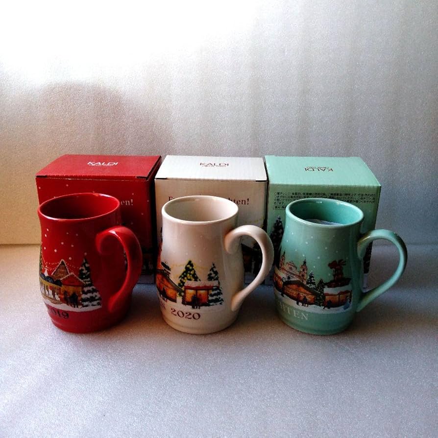 Amazon.co.jp: カルディ グリューワイン クリスマス マグカップ 3つ