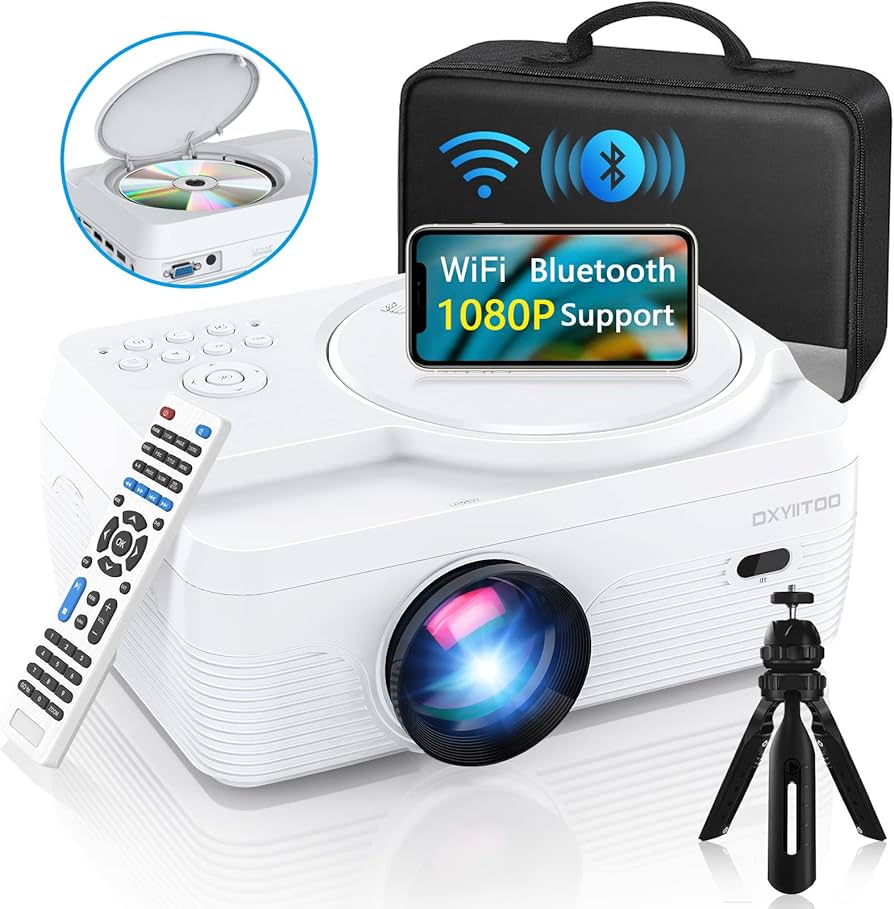 Amazon.com: Full HD WiFi Bluetooth Projector Built in DVD Player