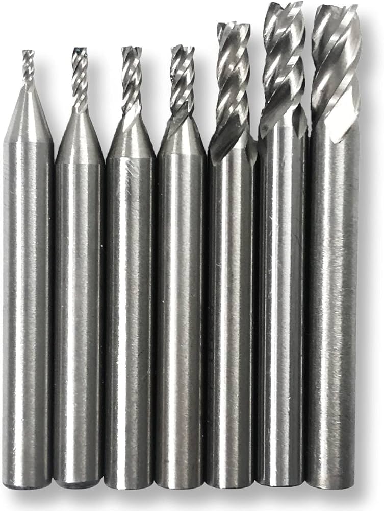 Amazon.co.jp: HSS 超硬 エンドミル 1.5mm - 6mm 7本 セット ミリング