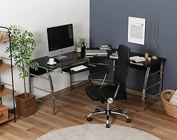 Amazon.co.jp: 不二貿易 パソコンデスク PCデスク L字型 幅156×奥行156