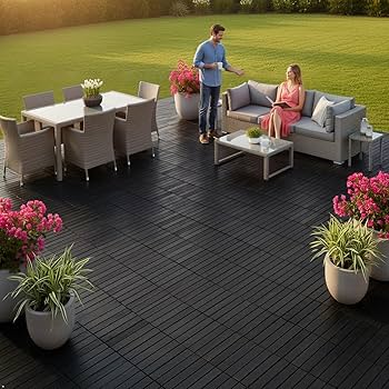 Amazon.com: VICTORY RELAX Acacia Wood Decking Tiles 9PCS - Easy