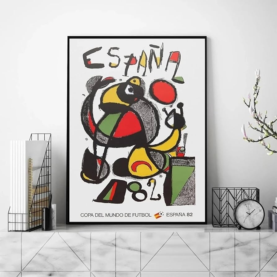Amazon.co.jp: 有名なジョアンミロポスターサッカー1982スペイン