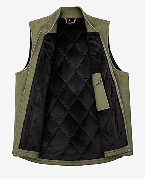 ZENTHACE Insulated Quilted Winter Vest for Men Zip Up Tactical