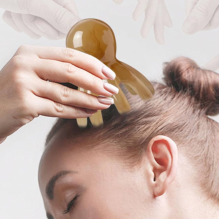 Amazon | Zmijkol ポータブル 8 本爪ヘッド マッサージ コーム、タコ