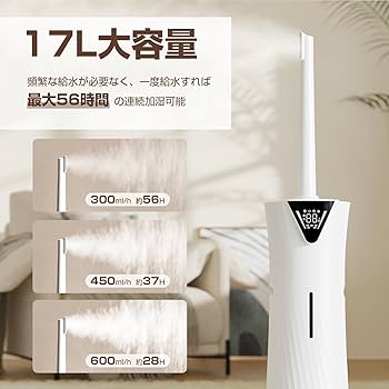 Amazon.co.jp: HAGOOGI 加湿器 大容量 加湿量600mL/h 業務用 17L