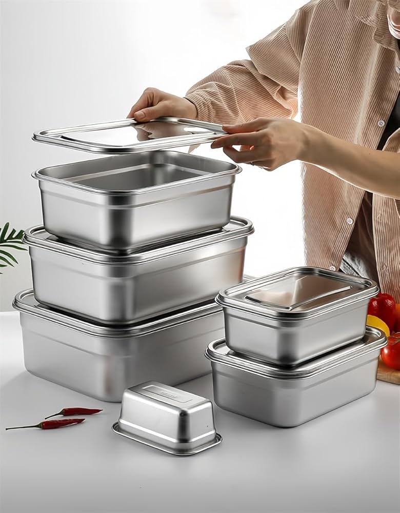 Amazon｜ステンレス 保存容器 ステンレス タッパー 深型 組バット