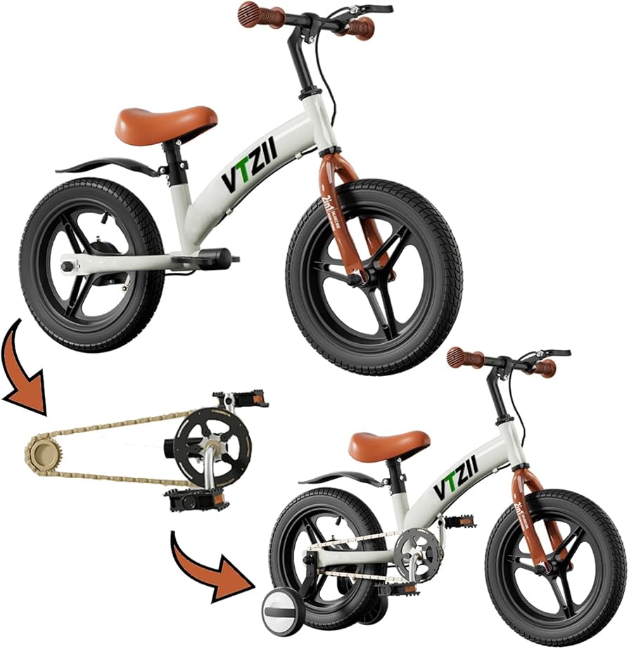 Balance Bike 2 in 1 with Pedals,Brake,Kickstand,Toddler Bikes for
